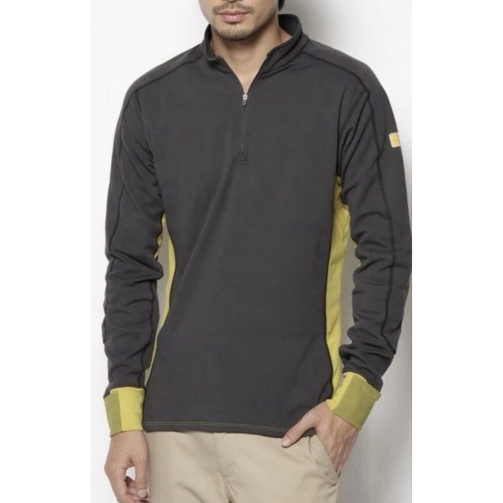 Arc'teryx Phase SV 1/4 Zip Base Layer Pullover Mens L Gorpcore Gray Yellow